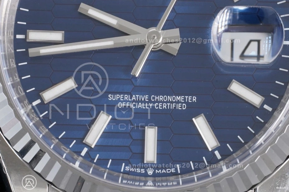 Best Blue Edition Clean 1:1 36 Jubilee DateJust 126234 Steel on Texted Bracelet 904L SH3235 Dial 0515